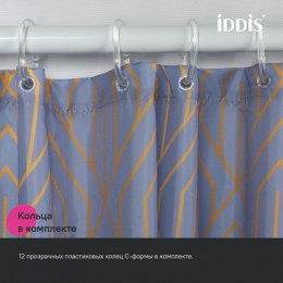 Штора для ванной IDDIS Base 200x180 см, Полиэстер, фиолетовый (BG02P18i11)