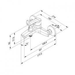 Смеситель для ванны IDDIS Ray черный (RAYBL02i02WA)