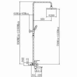 Душевая система Fashun, сатин (A52401-1)