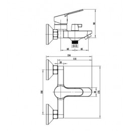 Смеситель для ванны с коротким изливом RUSH SKY (SK5720-44)