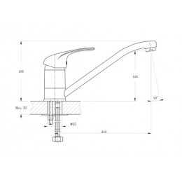 Смеситель для кухонной мойки RUSH Corsica (CO4240-28)
