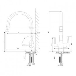 Смеситель Lemark для кухни с подключением к фильтру с питьевой водой Comfort (LM3075BN-Beige)
