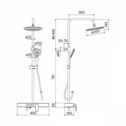 Душевая система IDDIS Shelfy (SHESB3Fi06)