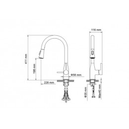 Смеситель для кухни с выдвижной лейкой Timo Saona (2336/03FL)