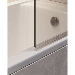 Шторка для ванны в узком профиле 1400*800, стекло прозрачное 8 мм, Timo TC-80/03C-8 (T25)