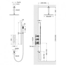 Душевая система встроенная с термостатом Timo Selene золото матовое (SX-2229/17SM)