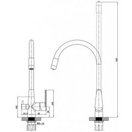 Смеситель ESKO "Coral" для кухни с подключением к фильтру, серый (CL03GChr)