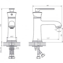 Смеситель для раковины RUSH Flores (FL0835-11)