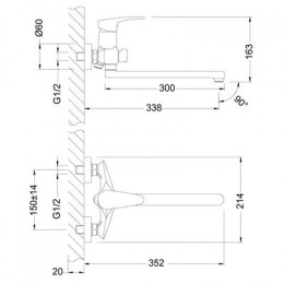 Смеситель для ванны Lemark Linara (LM0451C)