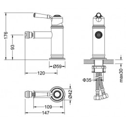 Смеситель для биде Timo Arisa (5312/00F chrome)