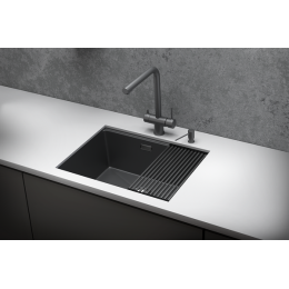 Кухонная мойка GRANULA (6045U, ГРАФИТ МАТОВЫЙ)