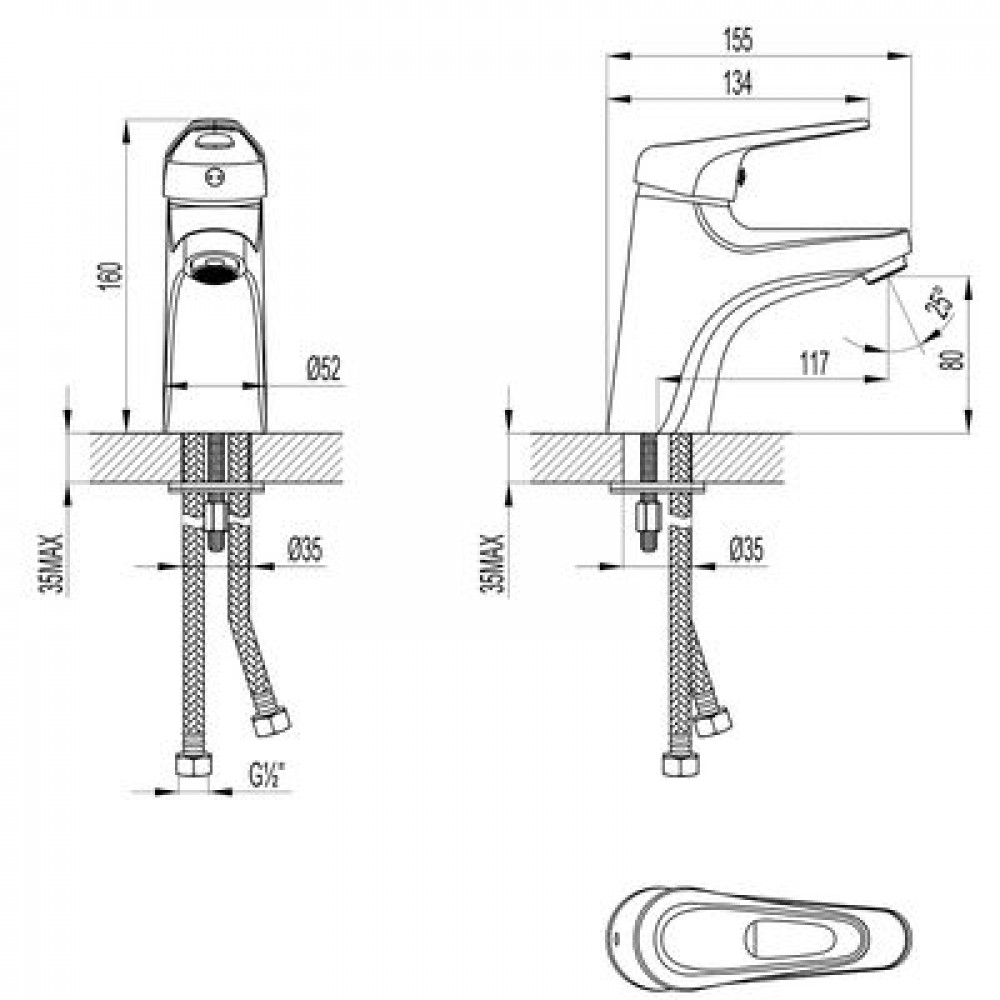 Смеситель Lemark Luna для раковины (LM4130C)