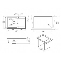 Кухонная мойка GRANULA (7804, АЛЮМИНИУМ)