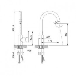 Смеситель для кухни IDDIS Cuba с каналом для фильтрованной воды, черный (CUBBLFJi05)