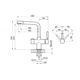 Смеситель для кухни GRANULA (2088, БАЗАЛЬТ)