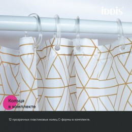 Штора для ванной IDDIS Base 200x240 см, Полиэстер, белый (BG03P24i11)