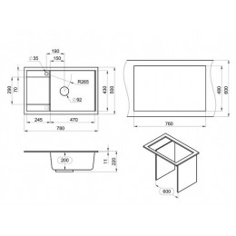 Кухонная мойка GRANULA (7805, АРКТИК)