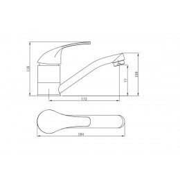 Смеситель для умывальника/кухни RUSH VRANGEL (VR7114-26)