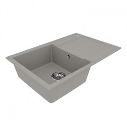 Кухонная мойка Lemark IMANDRA 760 врезная прямоугольная с крылом из кварцгранита цвет: Грей (9910027)