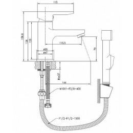 Смеситель для раковины с гигеническим душем IDDIS Sena (SENSB00i08)