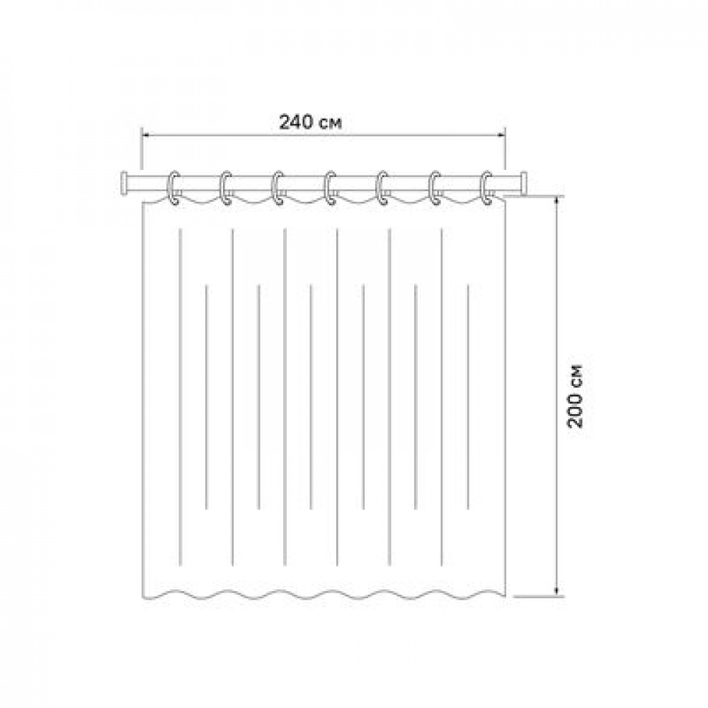 Штора для ванной IDDIS Base 200x240 см, Полиэстер (BD01P24i11)