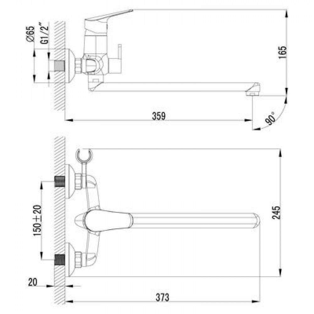 Смеситель для ванны Lemark Partner (LM6551C)