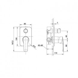 Встраиваемый смеситель с двумя выходами IDDIS Ray (RAYSB00i67)
