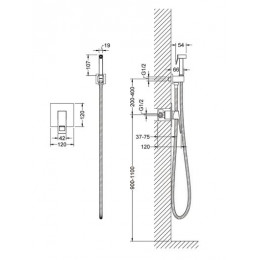 Смеситель встроенный с гигиеническим душем Timo Briana (7189/00SM)