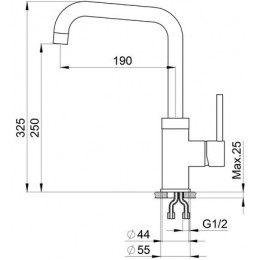 Смеситель для кухни GRANULA (0041, ХРОМ)
