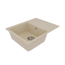 Кухонная мойка Lemark IMANDRA 640 врезная прямоугольная с крылом из кварцгранита цвет: Бежевый (9910020)
