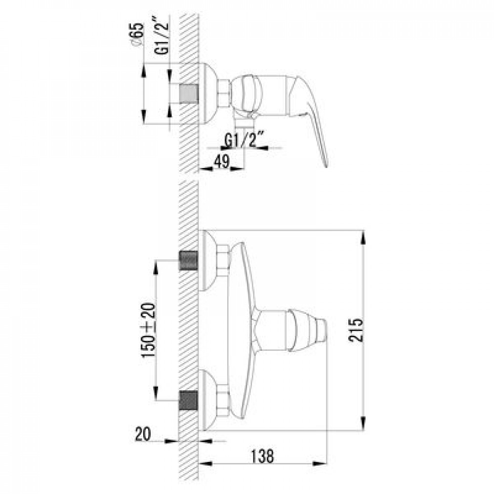 Смеситель для душа Lemark Plus Advance (LM1203C)