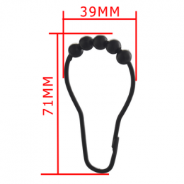 Кольца с роликами и замком FASHUN для навеса шторок в ванную комнату (A9001-7)