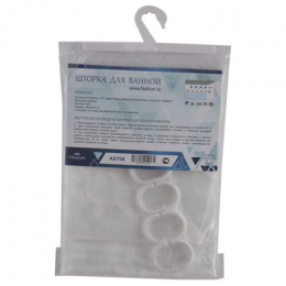 Шторка для ванны FASHUN с 3D эффектом и набором пластиковых колец для подвеса (A8758)