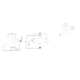 Смеситель для ванны с коротким изливом RUSH Melos (SUS1101-44Black)