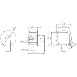 Смеситель для душа встроенный ESKO Singapore (SB83)
