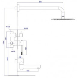 Душевая система скрытого монтажа ESKO "Beijing" 7в1 (7in1BJ)