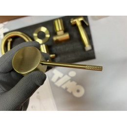 Смеситель встроенный с гигиеническим душем Timo Saona (2389/17SM) золото матовое