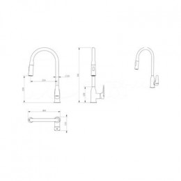 Смеситель для кухни Haiba с выдвижным изливом, хром (HB73816)