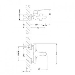 Смеситель для ванны Lemark Point (LM0314C)