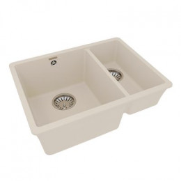 Кухонная мойка Lemark SINARA 550.2-U подстольного монтажа с доп.чашей из кварцгранита цвет: Шампань  (9910084)