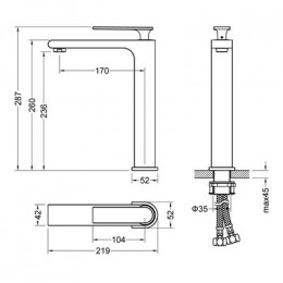 Смеситель для раковины-чаши Timo Anni (2711/03F) черный