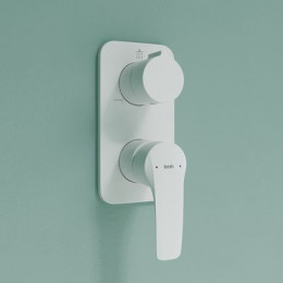 Душевая система с тропическим душем, ручным душем и изливом IDDIS Ray белый матовый (RAYWT03i68)