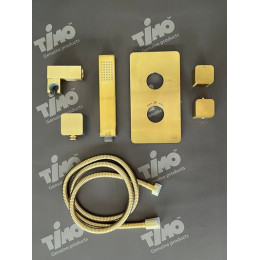 Душевая система встроенная с термостатом Timo Petruma (SX-5029/17SM) золото матовое