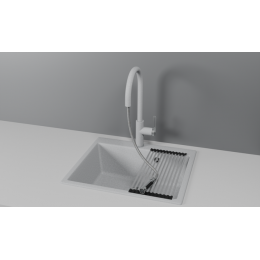 Смеситель для кухни GRANULA с выдвижным изливом и подключением к фильтру (8168, БАЗАЛЬТ)