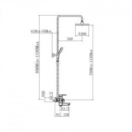 Душевая система, белая, FASHUN (A52401-8A)