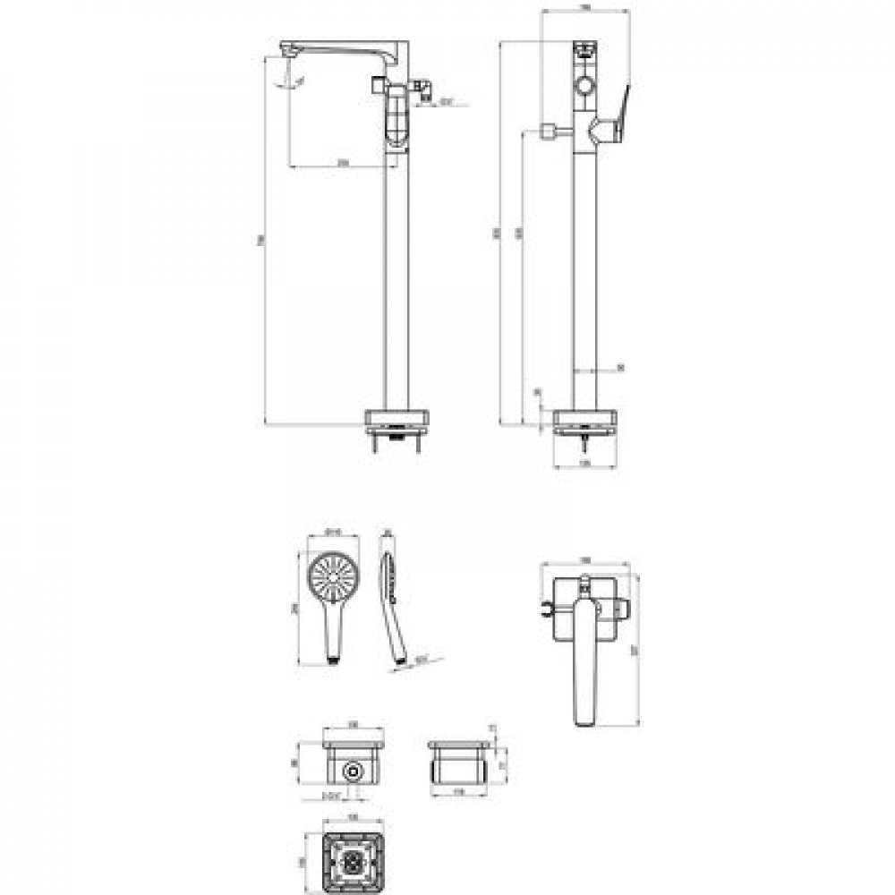 Смеситель Lemark Bronx для ванны напольный (LM3744MW)