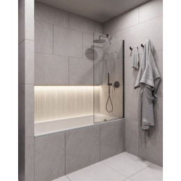 Шторка для ванны в узком профиле 1400*600, стекло прозрачное 8 мм, Timo TC-60/03C-8 (T23)