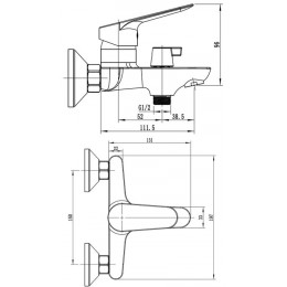 Смеситель ESKO "Kazan" для ванны, без аксессуаров (KZ54)