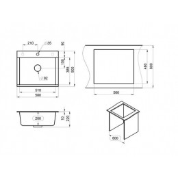 Кухонная мойка GRANULA ESTETICA (5804, ГРАФИТ)