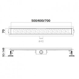 Душевой лоток Haiba сатин (HB92500)